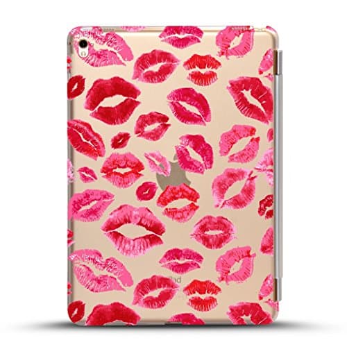 iPad mini 4 case , Come with White detachable smart cover for Auto Wake/Sleep Feature, lips prints pattern Design for New iPad Mini 4 Retina Display 2015 model