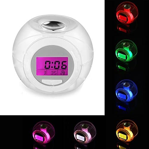 Alarm Clock, MeeDoo Wake Up Light Clock for Kids Child Toddler Adults, Digital Sleep Night Light with Temperature Display & Nature Sound - 7 Colors Changing