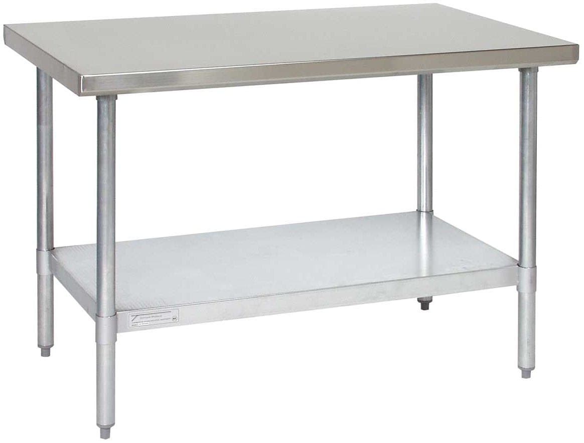 Tarrison WT3036 Heavy Duty Stainless Steel Top Work Table with Galvanized Legs and Undershelf, 36" Length x 35" Height x 30" Depth