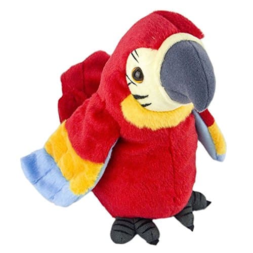AnyBack Talking Parrot Stuffed Plush Animals Pets Electronic Toys, Plush Toys Stuffed Animals Electric Talking Parrot Cute Mimicry Pet Repeating Toys for Kids Boys Girls Toddlers Red 1 Pack