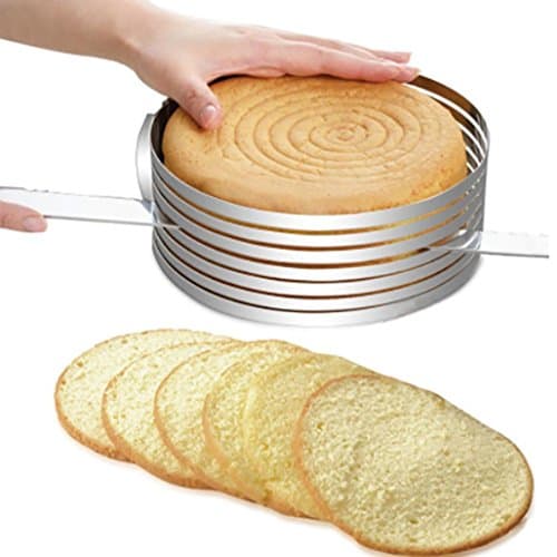 Layered Slicer Cake Ring Set,Feite Stainless Steel Adjustable Circular Ring Cutter Layer Bread Cake Slicer Tool Kit