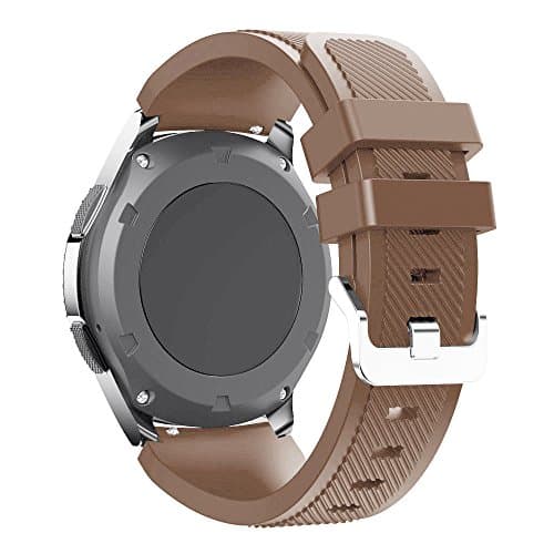 For Samsung Gear S3 Watch Band，Linkshare Soft Solid Silicone Replacement Sport Strap for Samsung Gear S3 (Coffee)