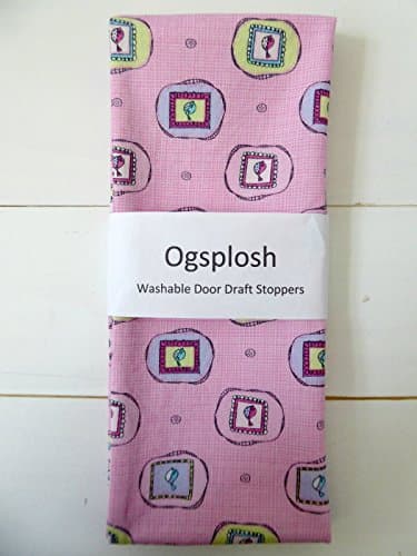 Door Draft Stopper, EMPTY, Framed Pink Birds Print. A60,158