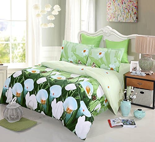 JessyHome 3D Printed 4-Piece Bedding Set (Oz) Queen