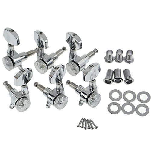 3R3L Chrome Locked String Guitar Tuning Pegs Machine Heads for Folk Acoustic