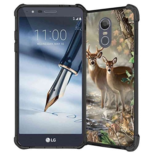 LG Stylo 3 Case, LG Stylo 3 Plus Case, LG Stylus 3 case, ABLOOMBOX(TM) Deer in forest Pattern Flexible Bumper TPU Rubber Soft Skin Silicone Protective Case Cover for LG LS777