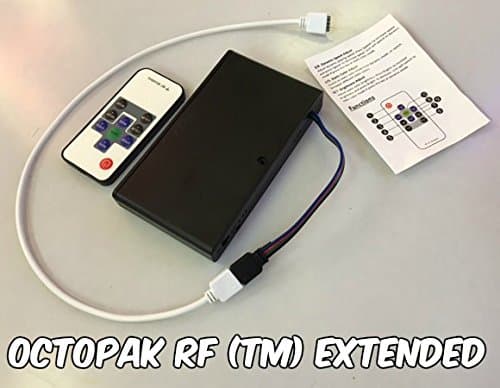 NEW The Octopak RF (Tm) Extended - AA Battery Power Supply Pack and 10 Key Controller for RGB LED Strip Light