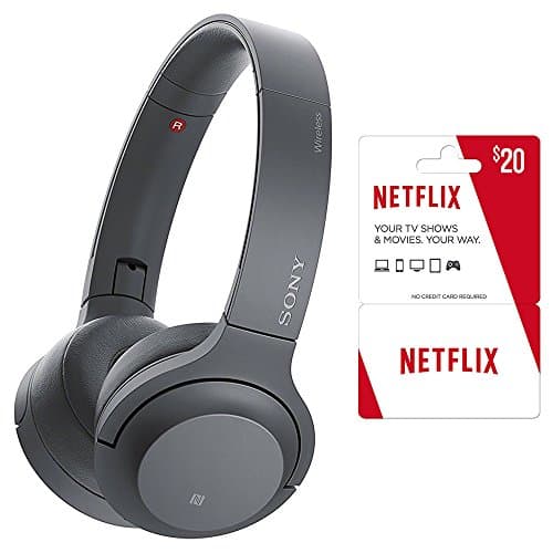 Sony WHH800/B H.Ear On 2 Mini Wireless Over Ear Headphone, Black Plus 2 (Two) Free Months of Netflix Service