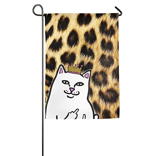 Middle Finger Fuck Bones Cat Semi Transparent Polyester Fiber Custom Season 12 X 18 Prime Decorative Porch Garden Flags
