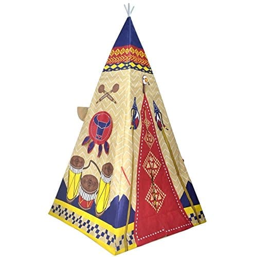 Polyester Fabrics and Plastic Poles Giant Indian Play Teepee With Soft Toys Playing Accessories