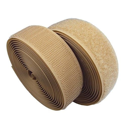 Lovetex 4" (102mm) Beige Sew on Hook and Loop Fastener Tape 5 pair yards