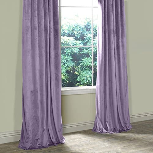 COFTY Super Soft Solid Matt Velvet Curtain Drapes Violet 50Wx84L Inch(set of 2 Panels) - Nickle Grommet - BIRKIN Collection School| Theater| Bedroom| Living Room| Hotel