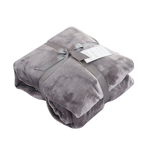 Caitlin White Throw Blanket for Couch/Sofa/Bed,Luxury Super Soft Microplush Velvet,60"x80",Grey