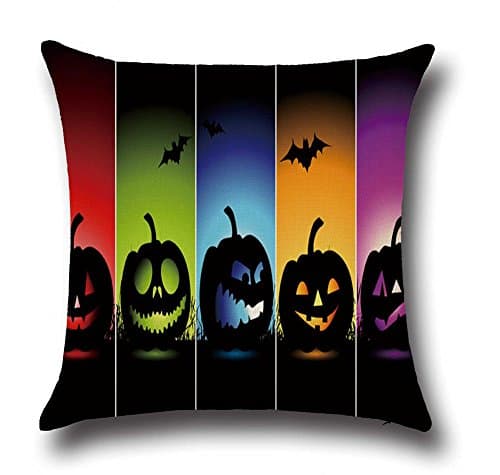 DolphineShow Printed Accent Cotton Linen Square Throw Pillow Cases Sofa Simple Cushion Cover 18x18