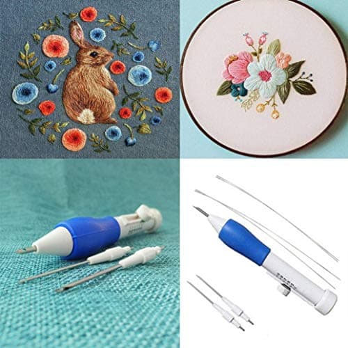 Magic Embroidery Pen Sets Stitching Punch Needle Set DIY Craft Knitting Sewing Tool