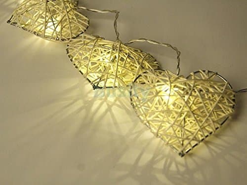 New 10LED Assorted Shaped LEDs Battery Operated String Lamp Fairy Lights Wedding Decors "Filigree Heart" Set42
