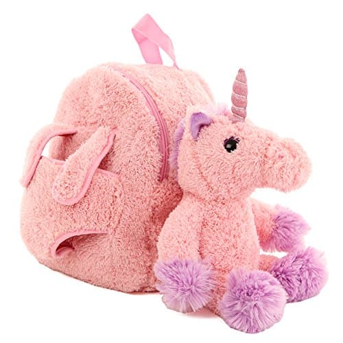 Youth Dancing Unicorn Dancer Backpack Bag With Removable Stuffed Plush Unicorn Pink One Size