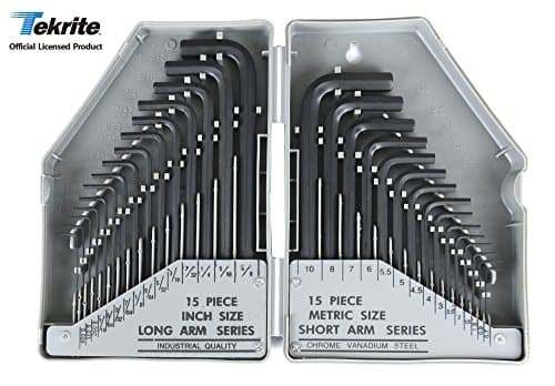 Tekrite Hex Key Wrench Set, 30-pc, High-Strength Carbon Steel