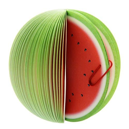 Padmall Creative and Cute 3D Fruit Desk Paper Scratch Pads , Memo Pad , Paper Notes , Mini Notepad, Note Pads , As School Gift for Students, 150 Pages Each ,2 Pcs, Watermelon by Padmall