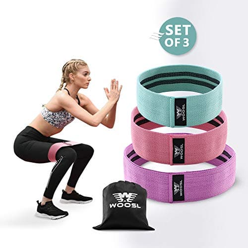 Booty Bands Hip Resistance Bands for Legs and Butt Hip Bands Fabric Hip Workout Bands Wide Exercise Bands Resistance Loops Bands Stretch Booty Bands for Women Anti Slip 2019 Upgrade
