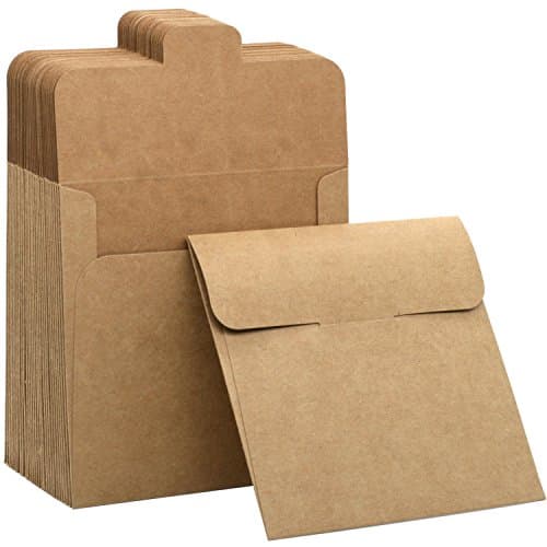 30 Pack Blank Kraft CD DVD Sleeves Paper Envelopes 5.1" x 5.1" by Jetovo