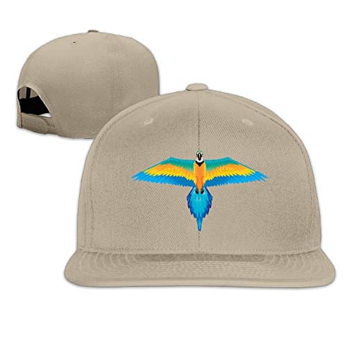 Unisex Macaw Snapback Adjustable Hats One Size--Natural