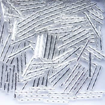 Silver Lined Crystal Matsuno Spiral Bugle Glass Beads 12mm 10g