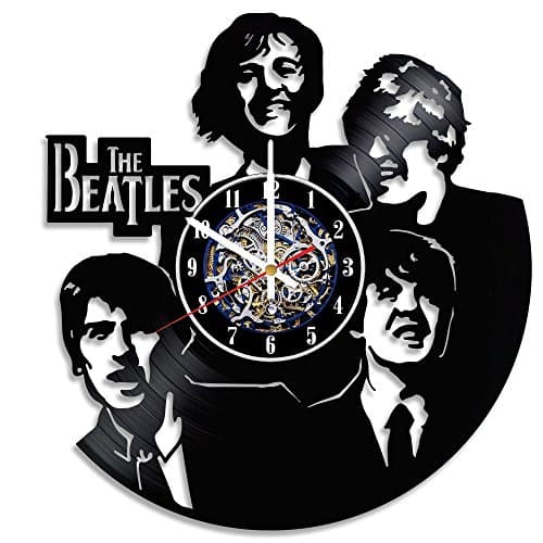 Musical Rock Band Design Wall Clock Made From Used Vinyl Record - Get unique bedroom wall decor - Gift ideas for adults, youth, parents – Unique Music Fan Art