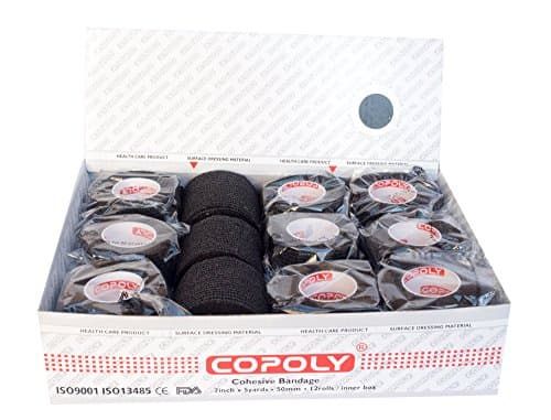 12 Rolls COPOLY cohesive bandages Various sizes and colours (5 cm/2 inch, Black)