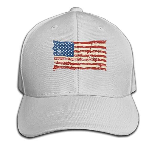 Custom Cool Unisex Vintage American Flag Summer Visor Cap Ash