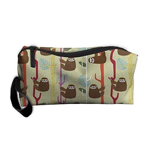 Sloths Climbing Trees Multi-functional Cosmetic Makeup Bag Zipper Closure Bags Toiletries Organizer Bag