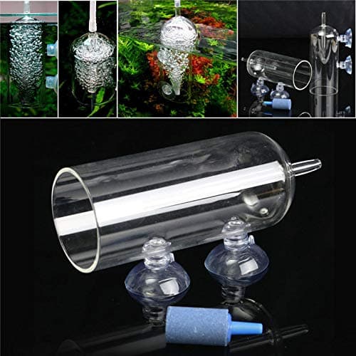 TOOLOOK Aquarium Glass CO2 Diffuser Bubble Air Stone Purge Oxygen Aeration Diffuse Atomizer Tools (#2)