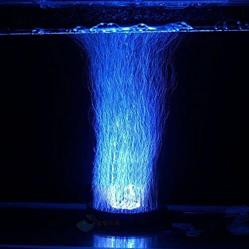 Hot Aquarium Fish Tank Air Curtain Bubble Stone Disk with 6 Blue LED Light No.30