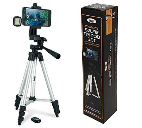 Sportingwholesale Anglers Selfie Tripod With Remote Control And Night Light Case Fishing Camera Stand With Attachable Flash And Remote Control