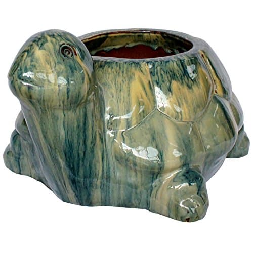 Michael Carr Designs 6610NACR Turtle Planter, 13", Navy Cream