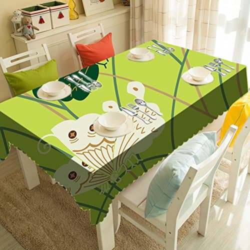 Waterproof Green Tablecloths Butterfly for Rectangle Table, Malicosmile Premium Polyester Machine Washable Table Covers Linens 55 x 78 Inch