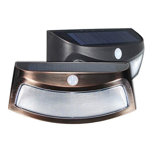 CDQ Solar Lights Outdoor Solar Garden Lights Sensor Motion Wall Light,Outdoor Light for Stairs and Garden 8 LED Super Bright (2 Pack Black)