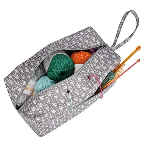 PRE Rectangle Canvas Crochet Yarn Storage Organizer Bag Knitting Yarn Ball Holder Large For Protecting Wool And Prevent Tangling Bag
