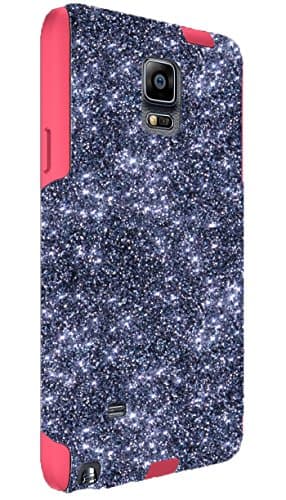 OtterBox Samsung Galaxy Note 4 Custom Glitter Case Commuter Series - Retail Packaging - Smoke/Pink