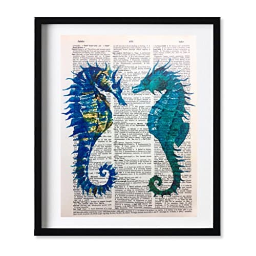 Dictionary Art Print - Coastal Seahorse