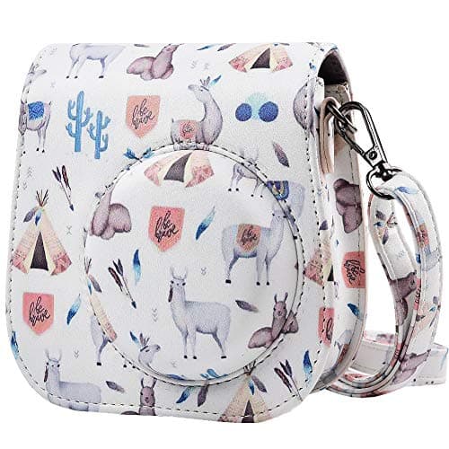Protective & Portable Case Compatible with Fujifilm Instax Mini 9/8/8+ Instant Film Camera with Accessory Pocket and Adjustable Strap - Alpaca by SAIKA