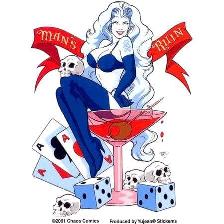 Chaos Comics - Lady Death Man's Ruin - Sticker / Decal