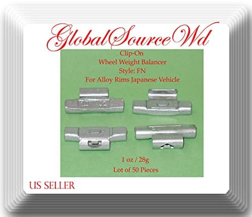 VPro (50 Pieces) Wheel Weight Balancer 1 oz 28 g Style FN for Alloy Rims of Japanese Vehicles