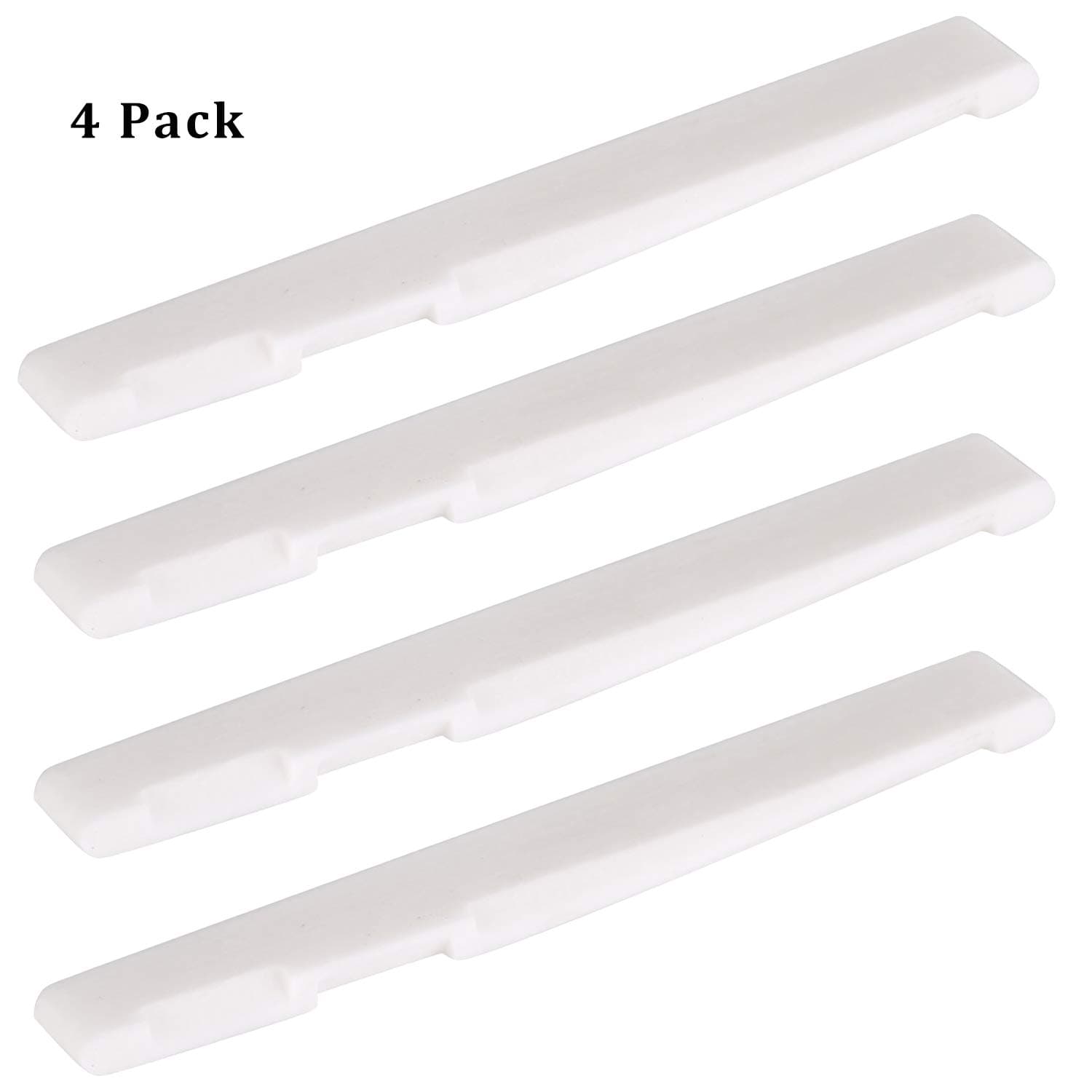 4pcs Acoustic Guitar Saddle Real Cattle Bone Grooves 6 String Ukuleles Bridge, 72 x 8.5 x 3mm