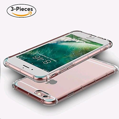 iPhone 6/6s Case Shock-Absorption Bumper Cover Anti-Scratch Clear Back for Apple iPhone 6s and iPhone 6 4.7 Inch,HD Clear,3 Pieces