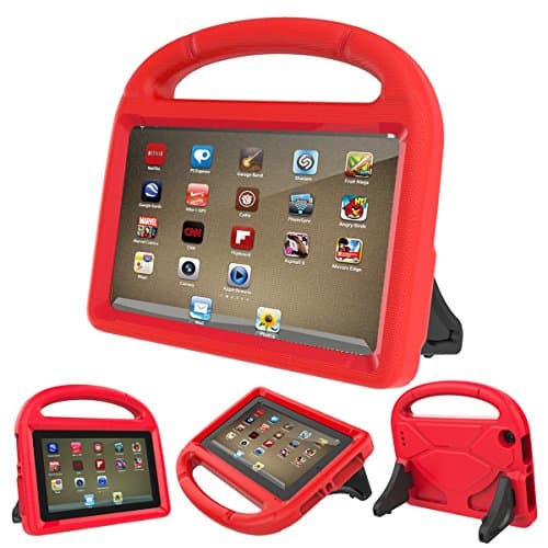 Gogoing Fire 7 2017 Case,[Light Weight] [Shockproof] Kids Children Cover Case with Carrying Handle Stand For Amazon Fire 7 Tablet (Fit 2015 Release/2017 Release)(RED)