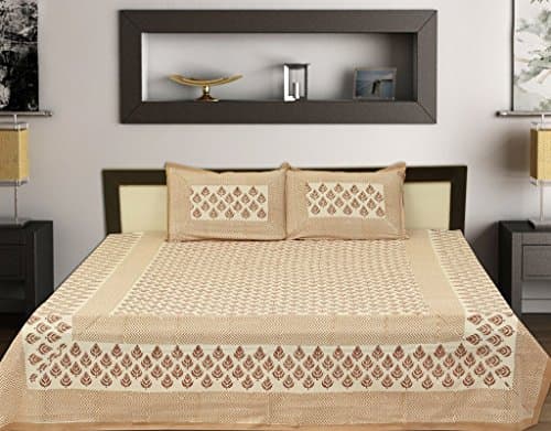 Jaipur Print 150 TC Cotton Bedsheet With 2 Pillow Covers King Multi Colour