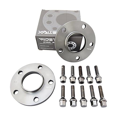 WIDETRAX 2pc 12mm 5x120 Wheel Spacers Kit 12x1.5 Cone Seat Lug Bolts Included Hub Centric Titanium Finish 6061 T6 Billet Aluminum For BMW (1 Pair) by Rugged TUFF