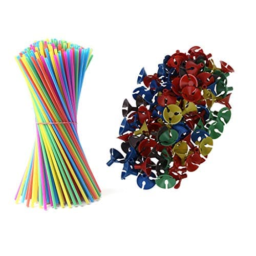 3A Featuretail Premium Quality Plastic Balloons Stick Holder with Cup for Birthday/Party Decoration, Balloon Bouquet (Plastic, 50pc Multicolour)