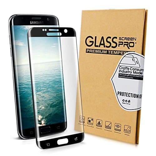 Bestronic Samsung Galaxy S7 Edge Screen Protector, Premium 3D Tempered Glass Screen Cover with 9H Hardness Full Coverage Ultra HD Clear Anti-Bubble Shatterproof----Black